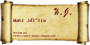 Wahl Júlia névjegykártya
